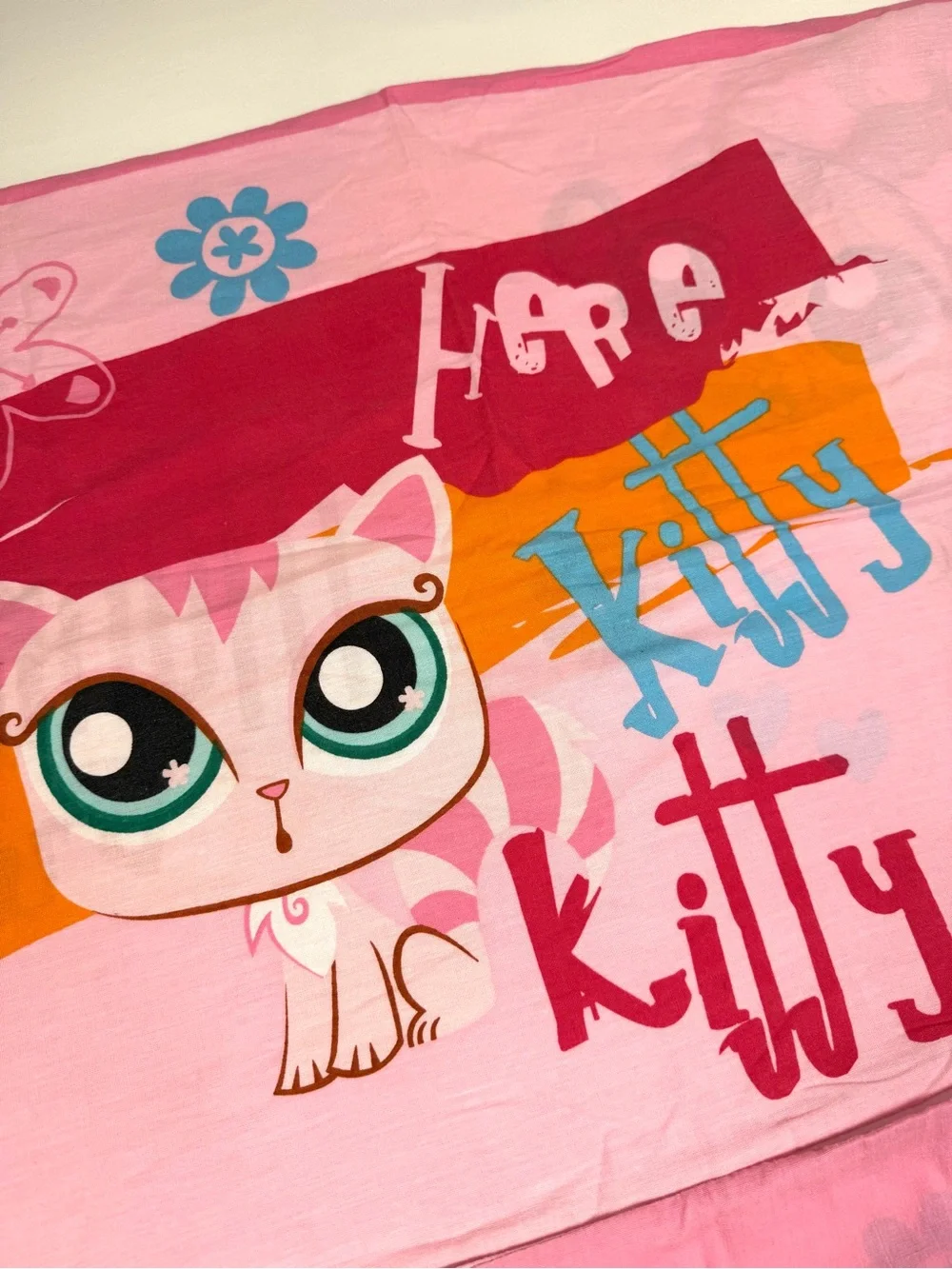 VINTAGE LPS Littlest Pet Shop Full Flat Sheet 2 Standard Pillowcases 2009 Rare